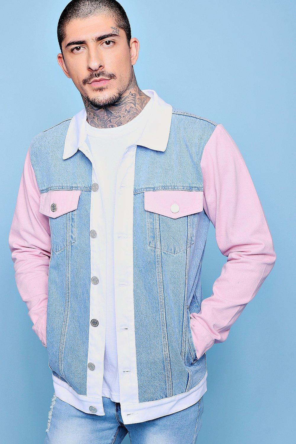 Color block deals denim jacket